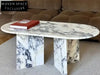 Luxury Calacatta Viola Natural Marble Round Stone Coffee Table