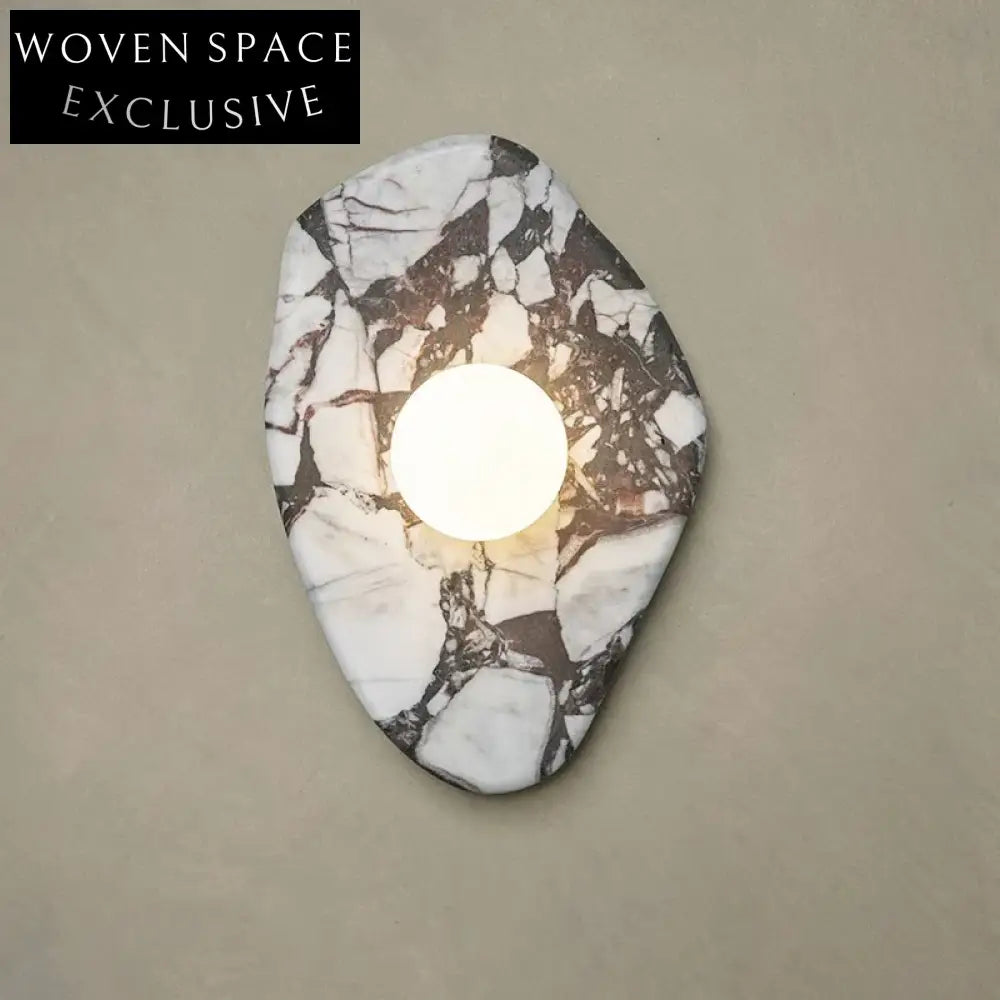 Luxurious Calacatta Viola Marble Wall Sconce, Elegant Natural Stone Lighting Fixture