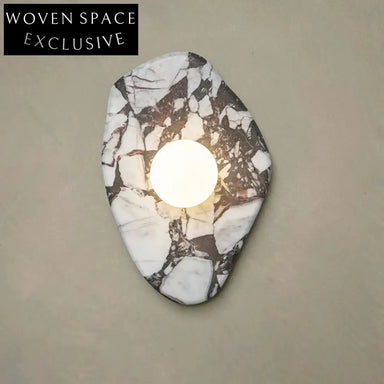 Luxurious Calacatta Viola Marble Wall Sconce, Elegant Natural Stone Lighting Fixture
