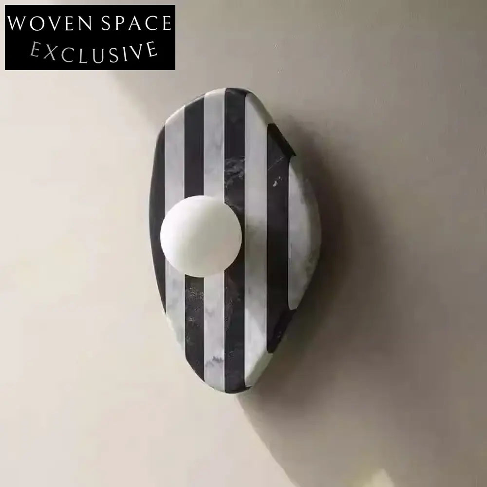 Luxurious Calacatta Viola Marble Wall Sconce, Elegant Natural Stone Lighting Fixture