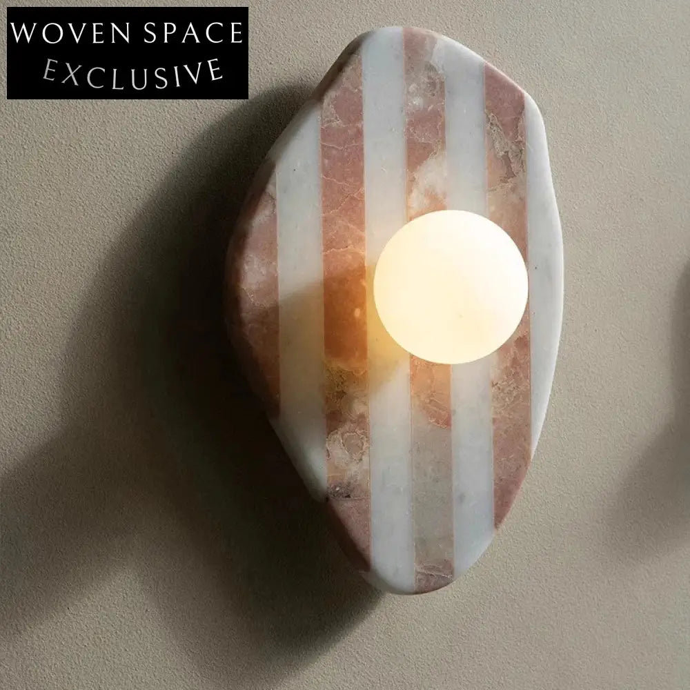 Luxurious Calacatta Viola Marble Wall Sconce, Elegant Natural Stone Lighting Fixture