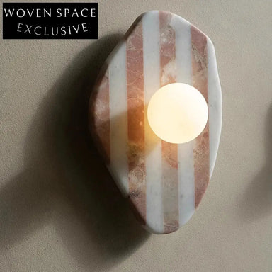 Luxurious Calacatta Viola Marble Wall Sconce, Elegant Natural Stone Lighting Fixture