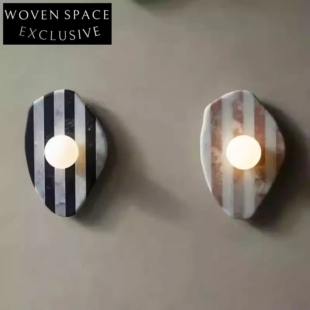 Luxurious Calacatta Viola Marble Wall Sconce, Elegant Natural Stone Lighting Fixture