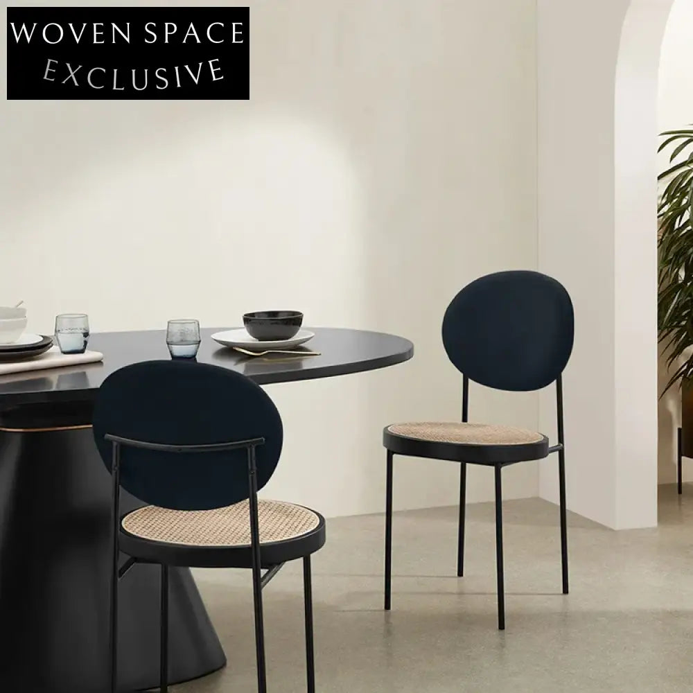 Luxurious Contemporary Italian Modern Upholstered Dining Chair Velvet Teddy Fabric