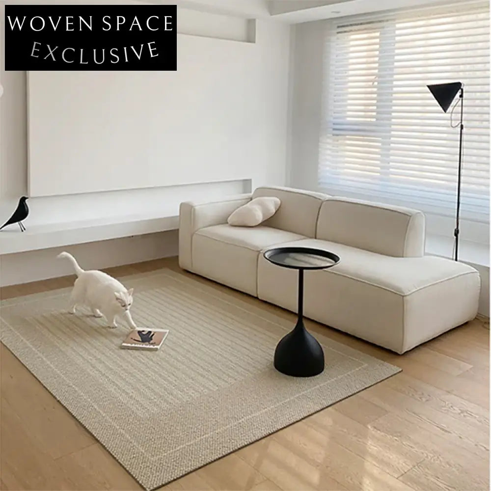 Luxurious Cream Fabric Modular Sectional Sofa, Modern Living Room Comfort Couch