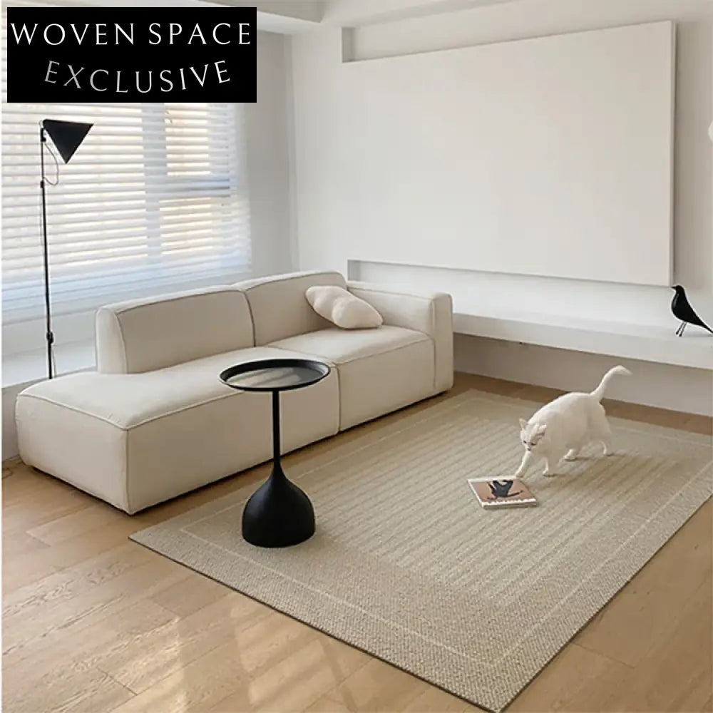 Luxurious Cream Fabric Modular Sectional Sofa, Modern Living Room Comfort Couch