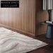 Luxurious Cream Geometric Striped Thickened Area Rug for Modern Living Room Decor
