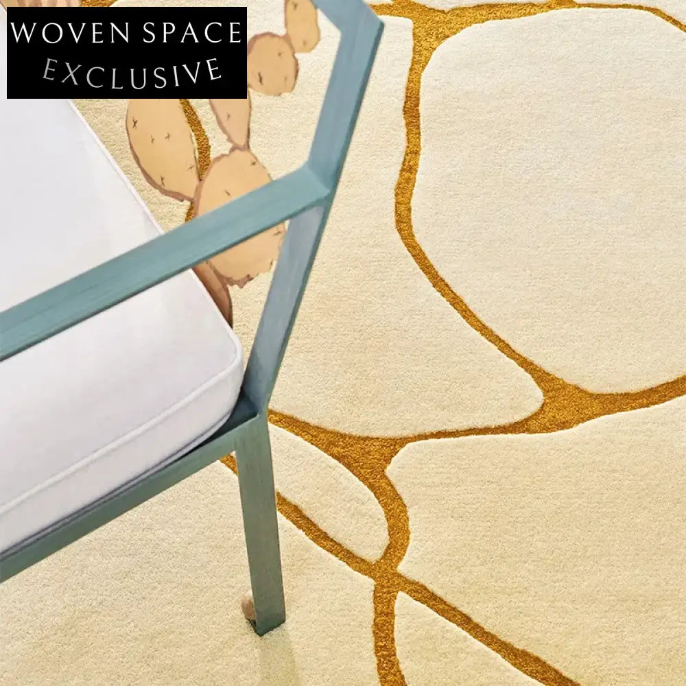 Luxurious Cream Modern Area Rug: Soft, Durable Polyester Fiber Carpet