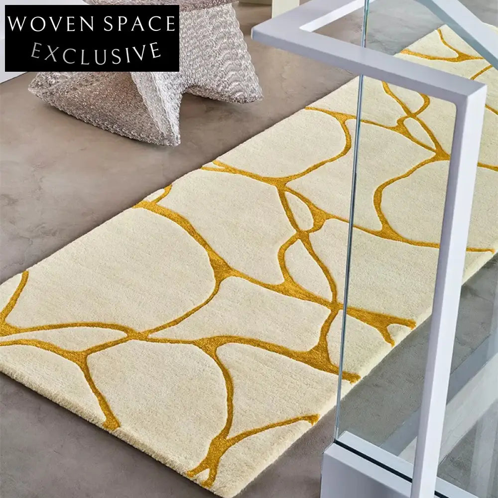Luxurious Cream Modern Area Rug: Soft, Durable Polyester Fiber Carpet