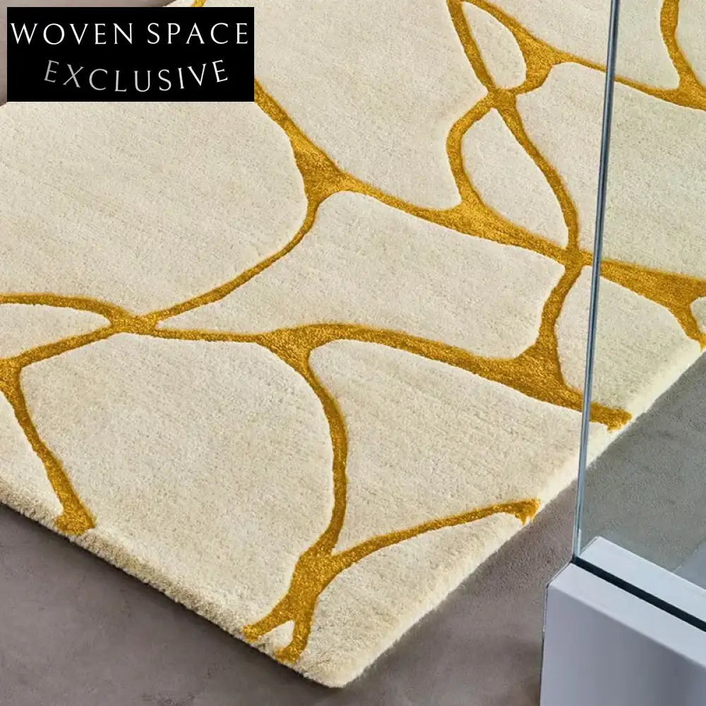Luxurious Cream Modern Area Rug: Soft, Durable Polyester Fiber Carpet