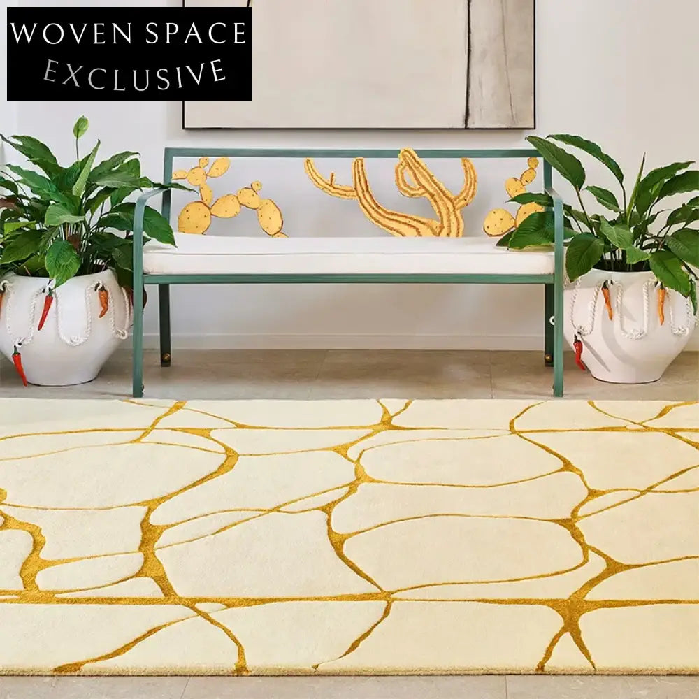 Luxurious Cream Modern Area Rug: Soft Polyester Fiber, Elegant Solid Color Carpet