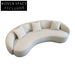 Luxurious Curved Boucle Sofa: Elegant White Upholstery, Modern Design for Living Room
