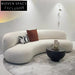 Luxurious Curved Modular Boucle Sofa, White Teddy Fabric, Nordic Design Sectional