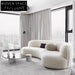 Luxurious Curved Modular Boucle Sofa, White Teddy Fabric, Nordic Design Sectional
