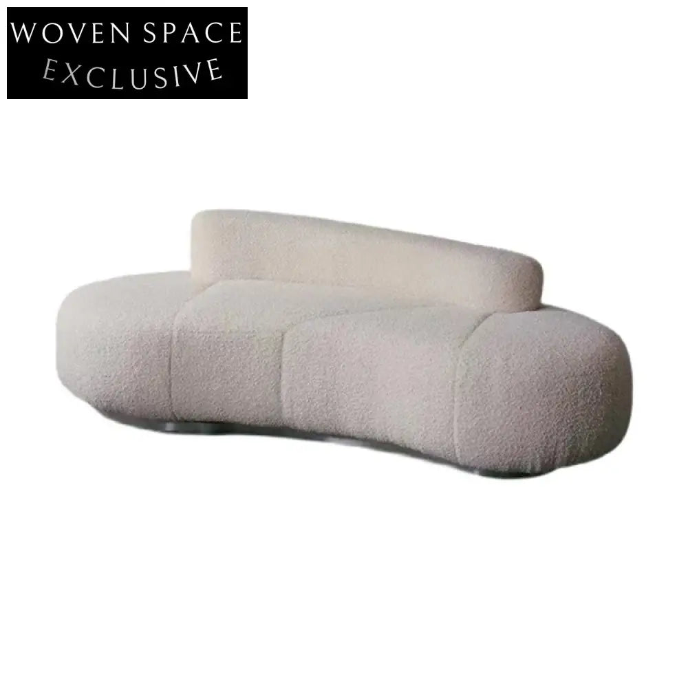 Luxurious Curved Teddy Shearling Fabric Lounge Sofa - Modern European Style