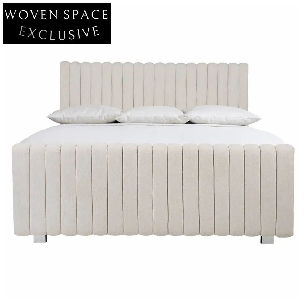 Luxurious European Fabric Queen King Sofa Bed with Modern Metal Legs