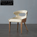 Luxurious European Style Leather Upholstered Solid Wooden Dining Chair
