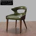 Luxurious European Style Leather Upholstered Solid Wooden Dining Chair