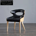 Luxurious European Style Leather Upholstered Solid Wooden Dining Chair