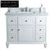 Luxurious European Style Solid Wood Bathroom Vanity with Marble Top & Storage