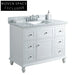 Luxurious European Style Solid Wood Bathroom Vanity with Marble Top & Storage