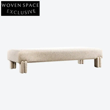 Luxurious Fabric Long Ottoman Bench for Bedroom & Living Room Decor