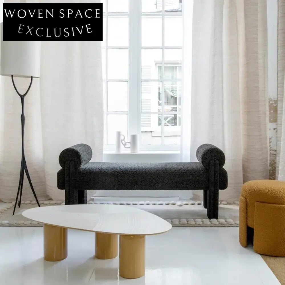 Luxurious Fabric Long Ottoman Bench for Bedroom & Living Room Decor
