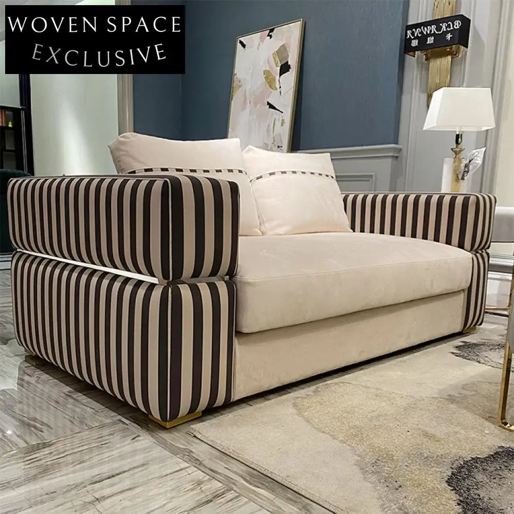 Luxurious Fabric Sectional Sofa Set, Modern Italian Design, 4-Seater Couch