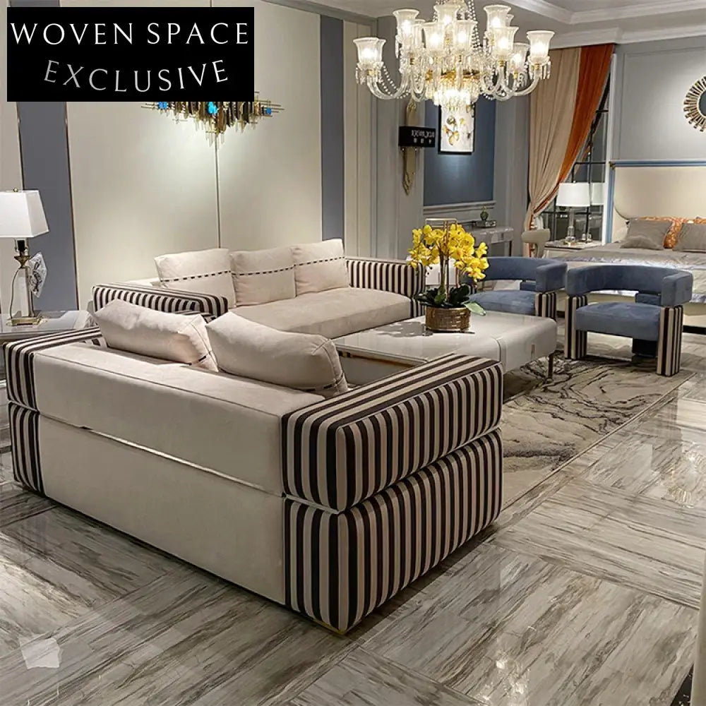 Luxurious Fabric Sectional Sofa Set, Modern Italian Design, 4-Seater Couch