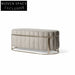 Luxurious Fabric Upholstered Ottoman Bench with Modern Stainless Steel Base