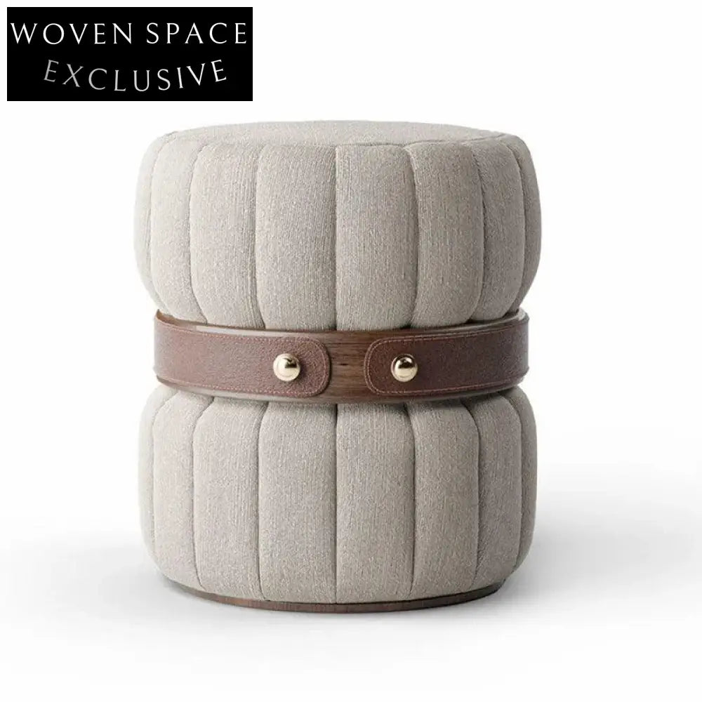 Luxurious Fabric Upholstered Ottoman Bench with Modern Stainless Steel Base