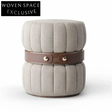 Luxurious Fabric Upholstered Ottoman Bench with Modern Stainless Steel Base
