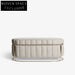 Luxurious Fabric Upholstered Ottoman Bench with Modern Stainless Steel Base