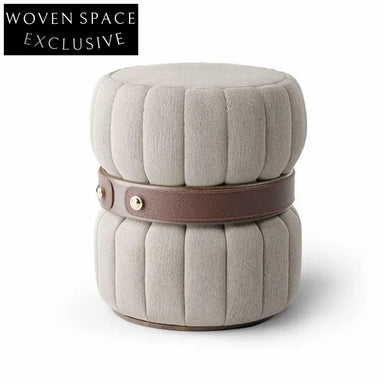 Luxurious Fabric Upholstered Ottoman Bench with Modern Stainless Steel Base