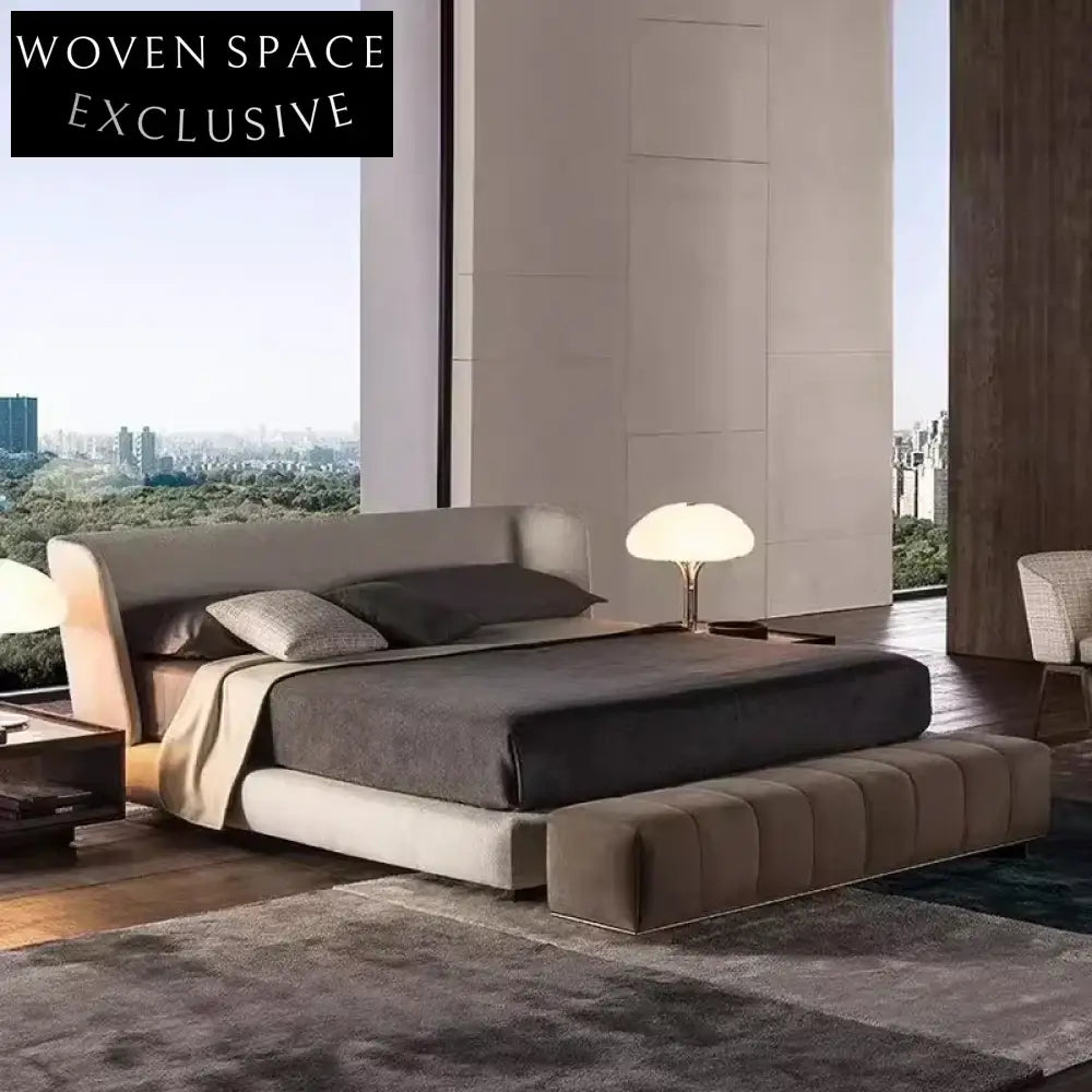 Luxurious Fabric Upholstered Queen Size Bed for Modern Bedrooms