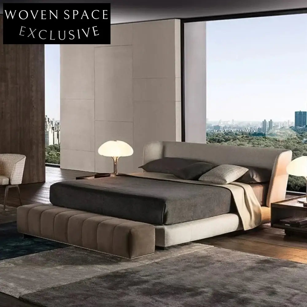 Luxurious Fabric Upholstered Queen Size Bed for Modern Bedrooms