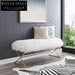 Luxurious Faux Fur Long Ottoman Bench with Gold Stainless Steel Legs