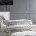 Luxurious Faux Fur Long Ottoman Bench with Gold Stainless Steel Legs