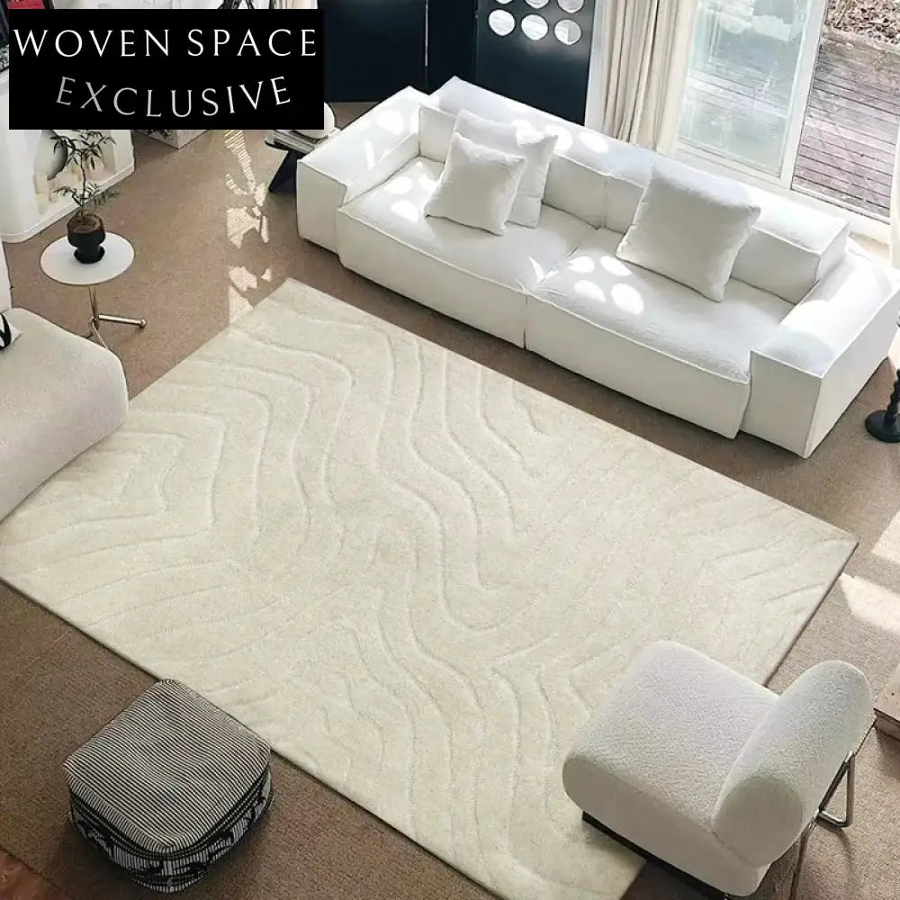 Luxurious French Vintage Wool Blend Living Room Area Rug, Coffee Table Carpet