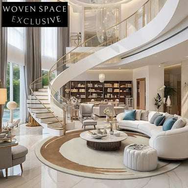 Luxurious French Wool Custom Round Rug for Modern Bedroom Decor