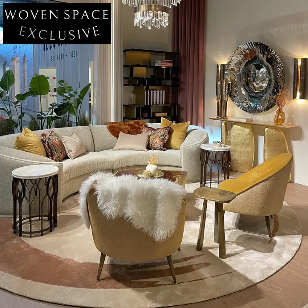 Luxurious French Wool Custom Round Rug for Modern Bedroom Decor