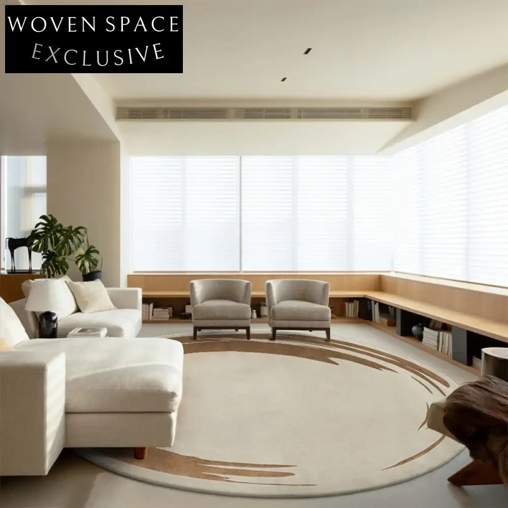 Luxurious French Wool Custom Round Rug for Modern Bedroom Decor