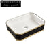 Luxurious Gold Ceramic Rectangular Countertop Vessel Bathroom Sink for Modern Homes