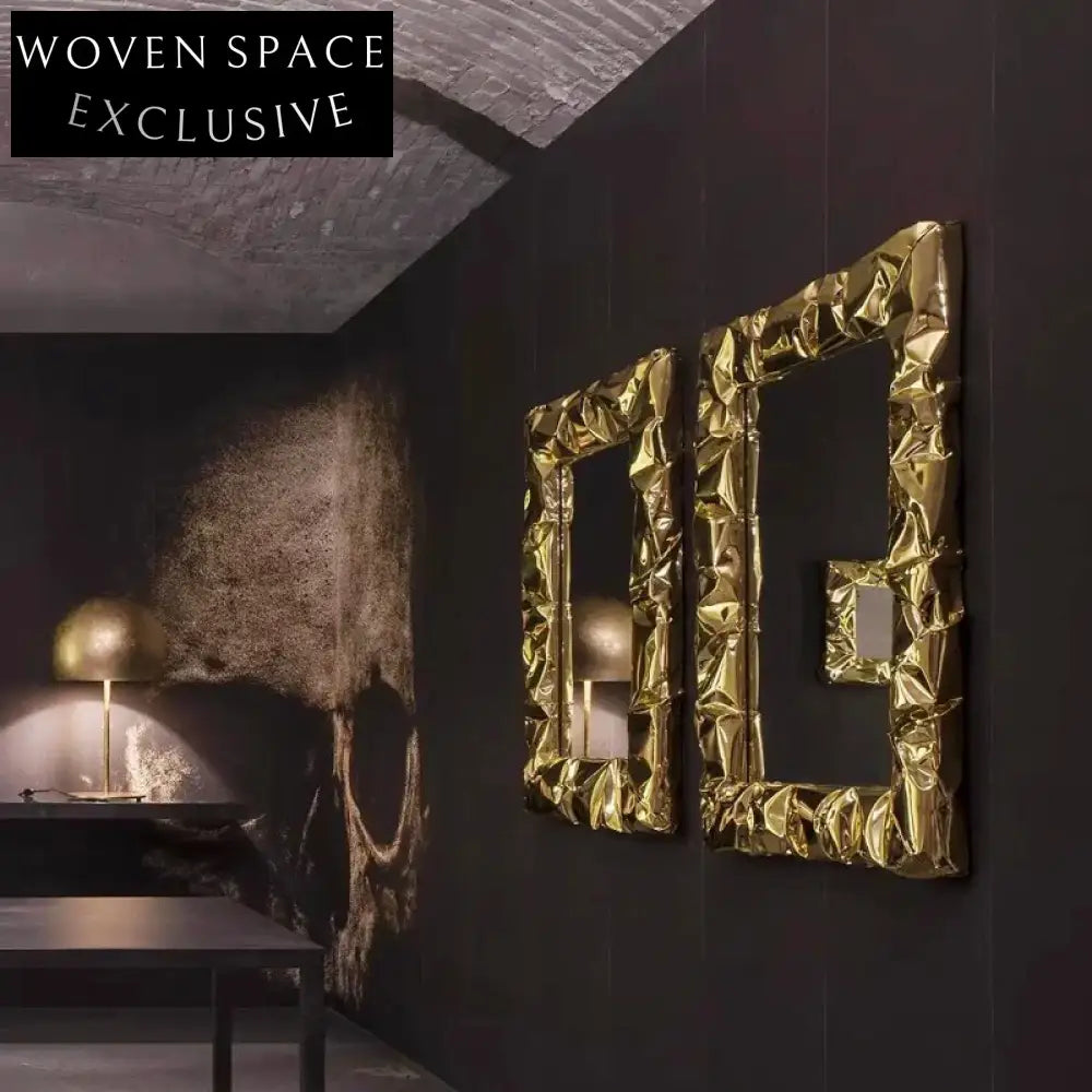 Luxurious Golden Stainless Steel Wall Mirror Full Length Bedroom Living Room