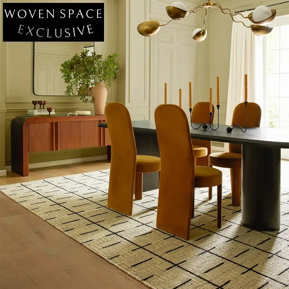 Luxurious Green Velvet High Back Dining Chair - Modern Solid Wood Frame