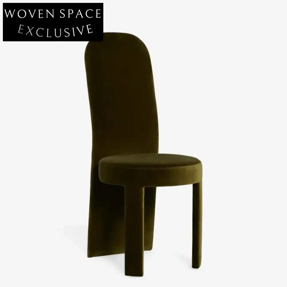 Luxurious Green Velvet High Back Dining Chair - Modern Solid Wood Frame