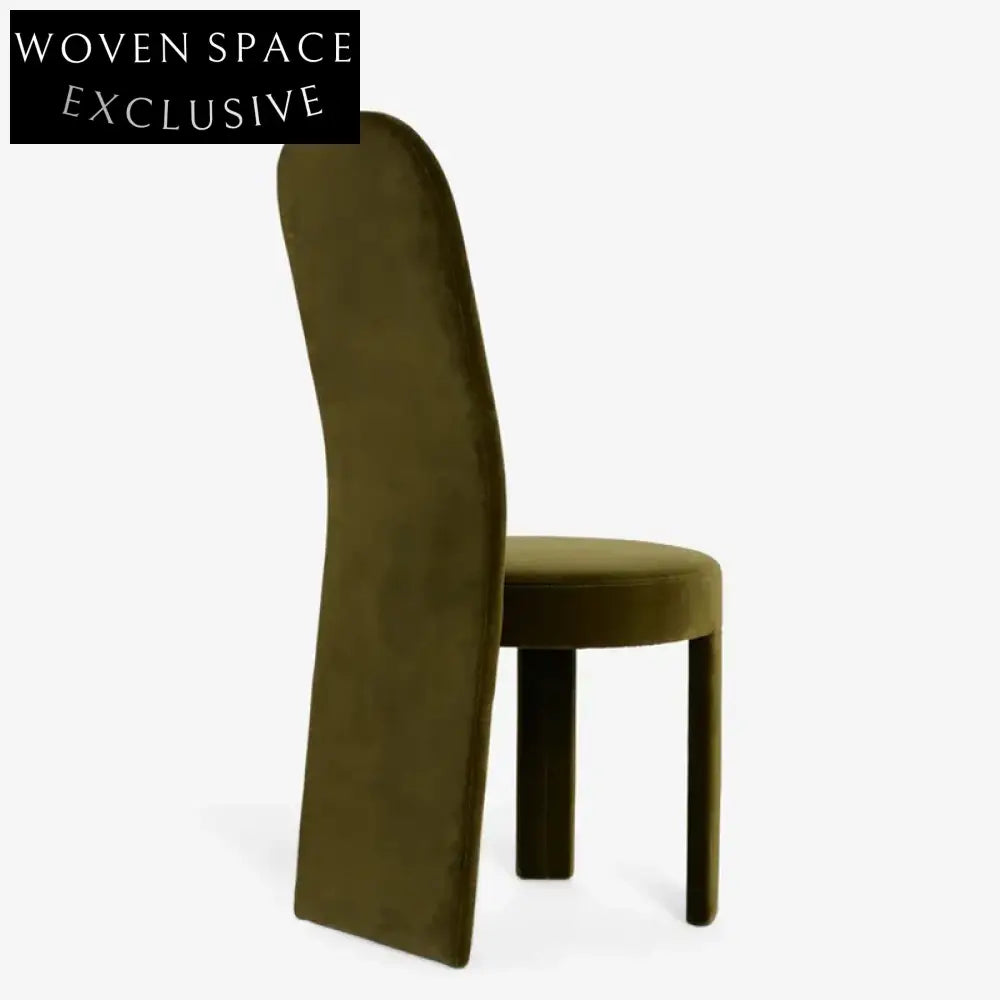 Luxurious Green Velvet High Back Dining Chair - Modern Solid Wood Frame