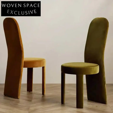 Luxurious Green Velvet High Back Dining Chair - Modern Solid Wood Frame