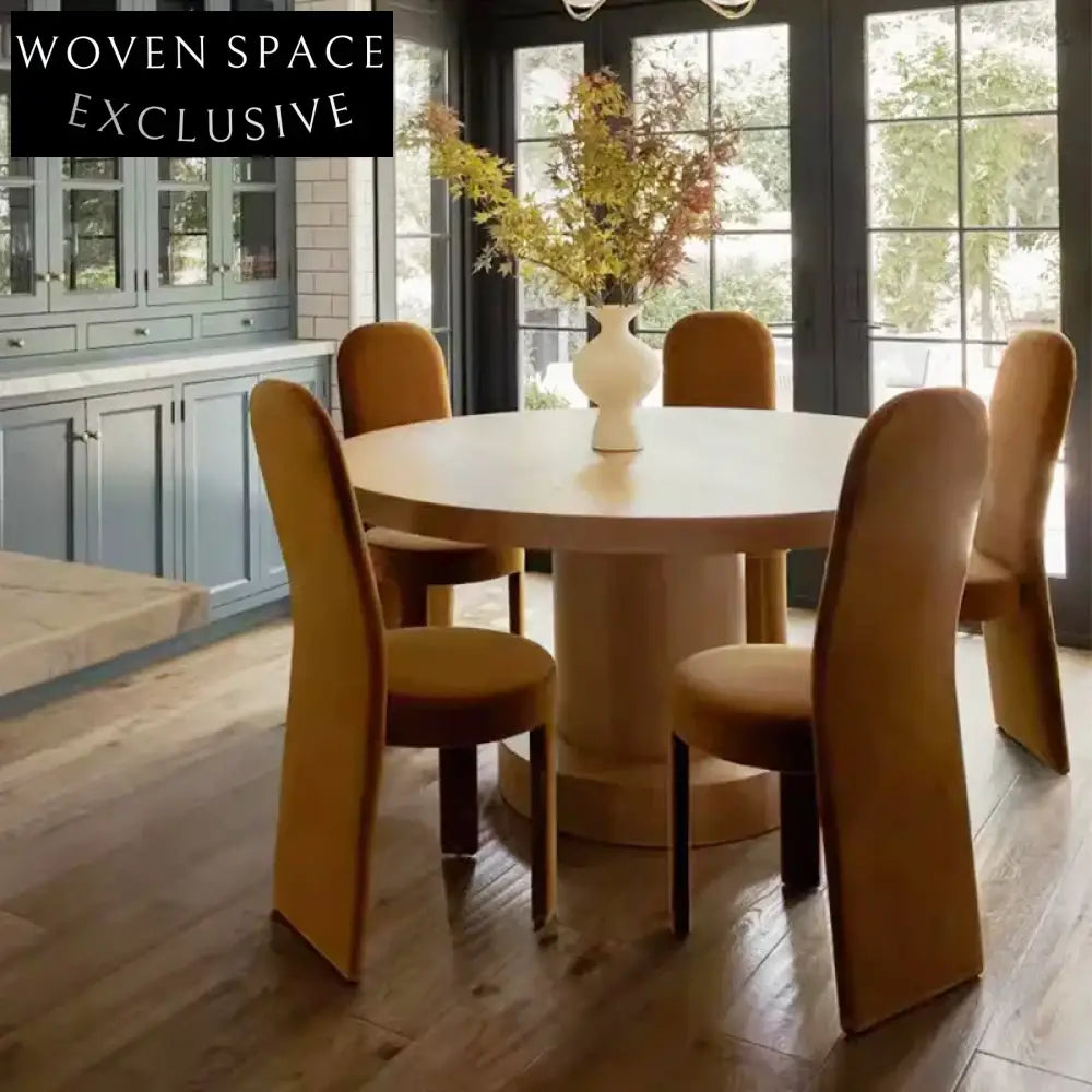 Luxurious Green Velvet High Back Dining Chair - Modern Solid Wood Frame