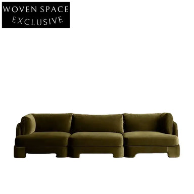 Luxurious Green Velvet Sofa Set: Modern Design, Comfortable Living Room Furniture